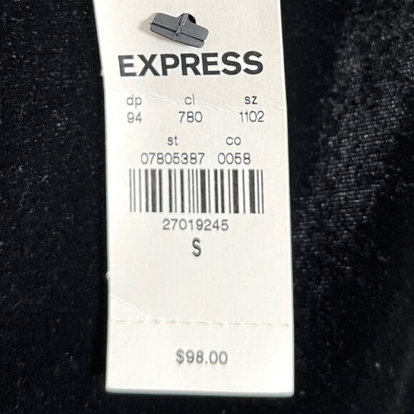 Express Velvet Long Sleeve Ruched Sides Gown Size Small - Picture 7 of 7